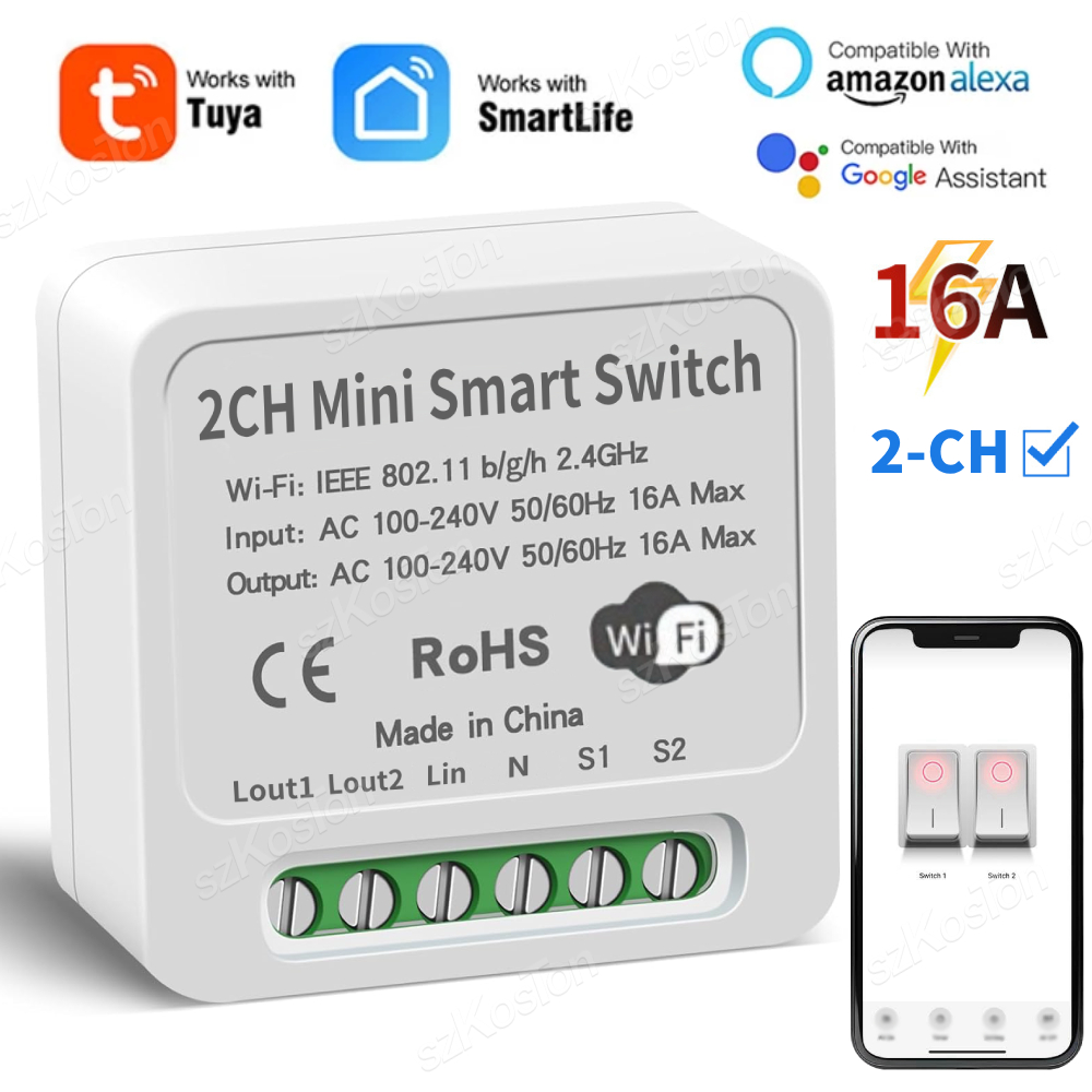 Smart Light Switch Wifi - 16a tuya wifi módulo de interruptor