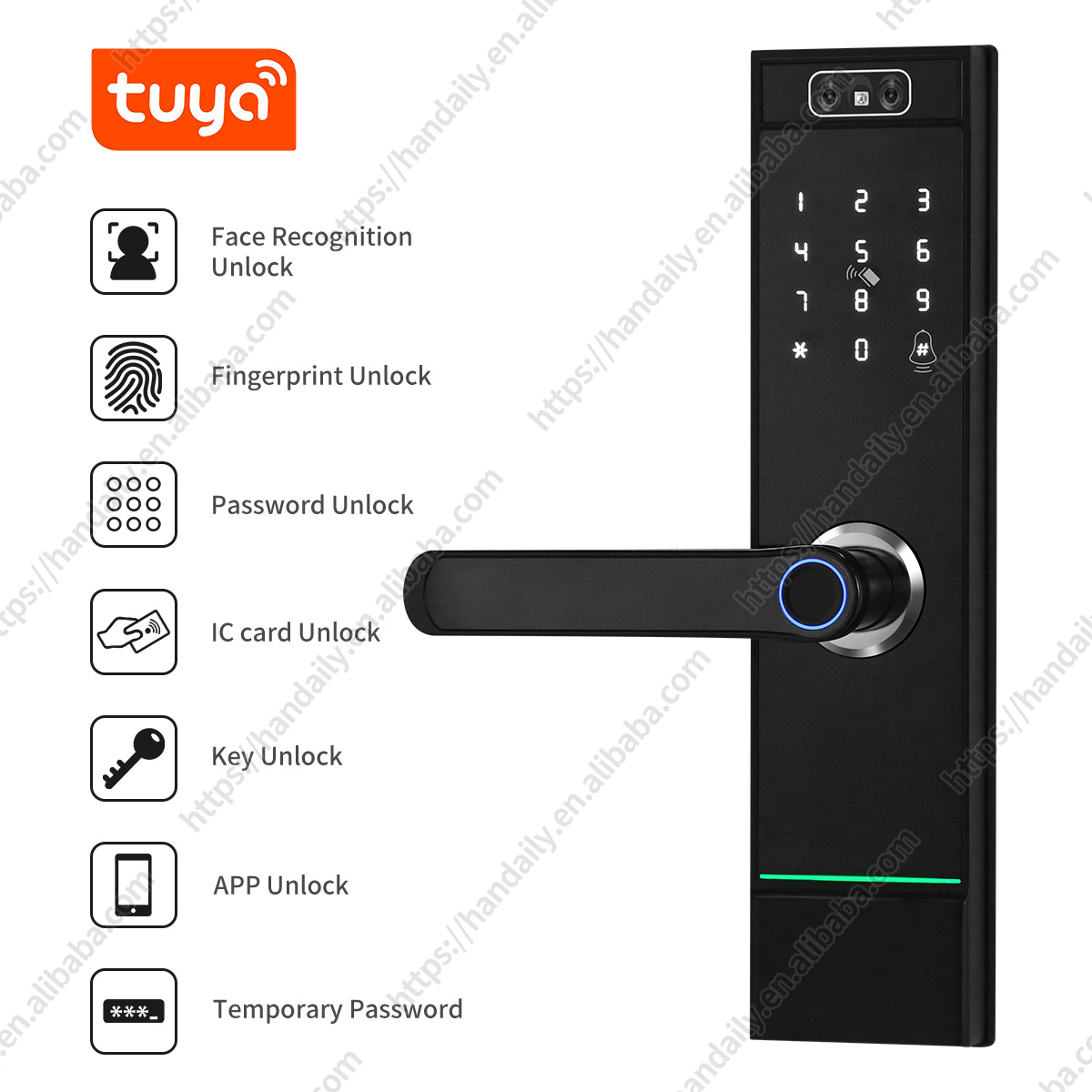 Alta segurança atacado 3d reco - Smart Door Lock Wifi avaliação e preço