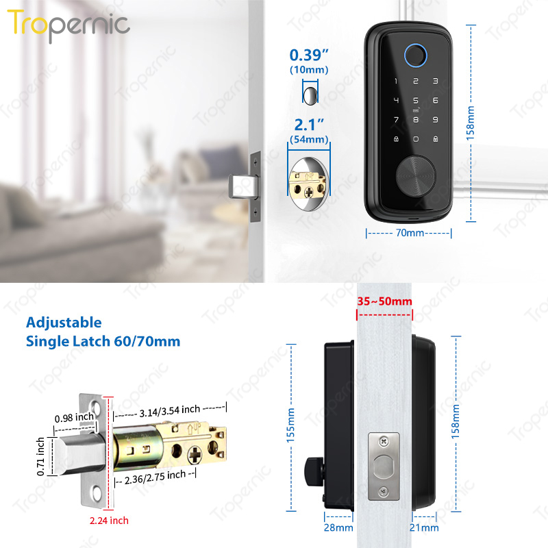 Tuya Zigbee Digital Door Lock, - Smart Door Lock Wifi avaliação e preço