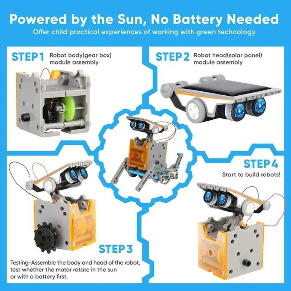 13 em 1 robô movido a energia  - Electronics Project Kit avaliação e preço